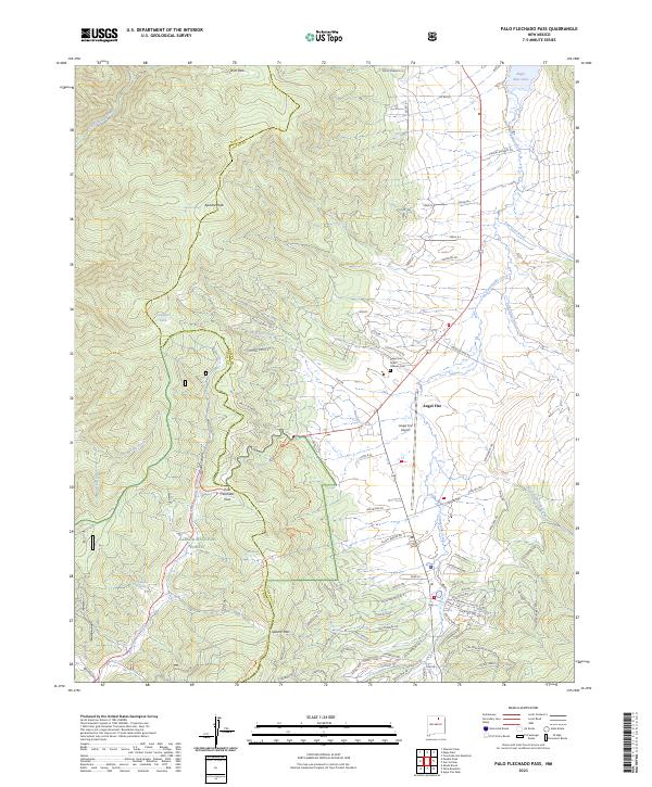 Palo Flechado Pass, NM — USGS 7.5-minute topo (2023)