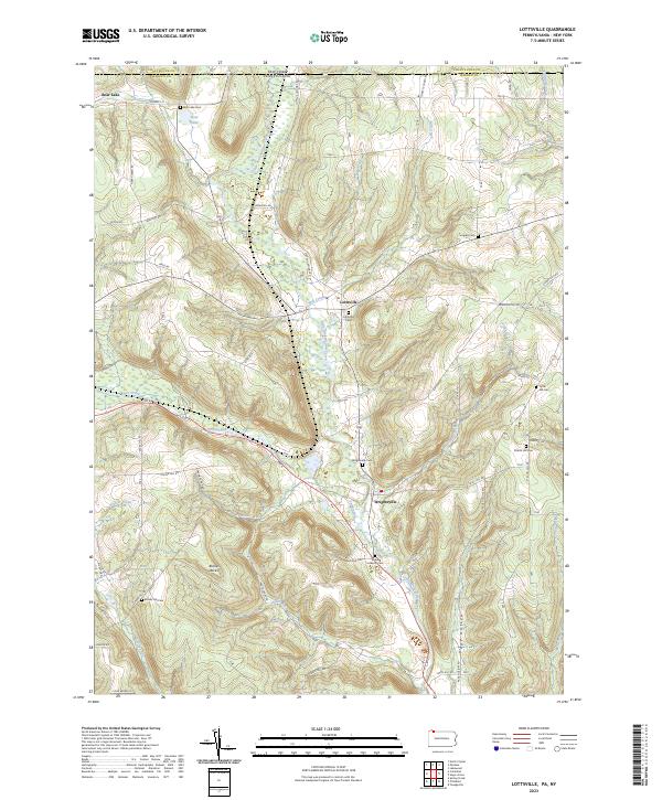 Lottsville, PA-NY — USGS 7.5-minute topo (2023)
