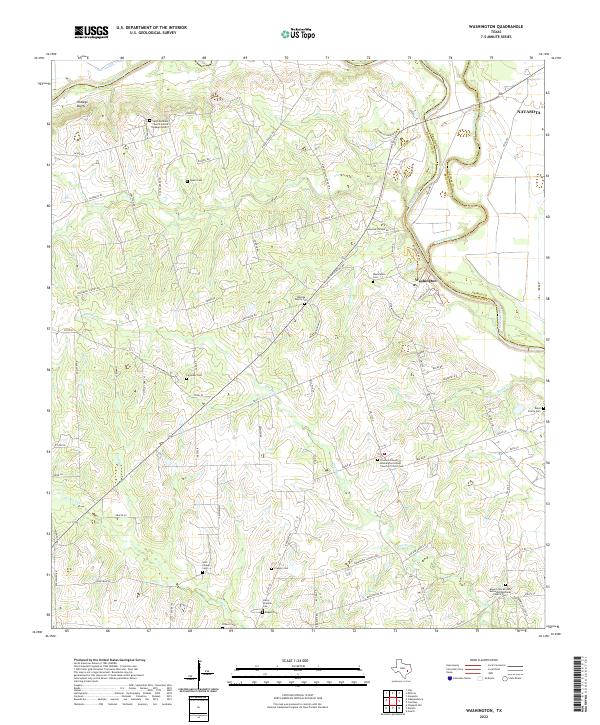 Washington, TX — USGS 7.5-minute topo (2022)