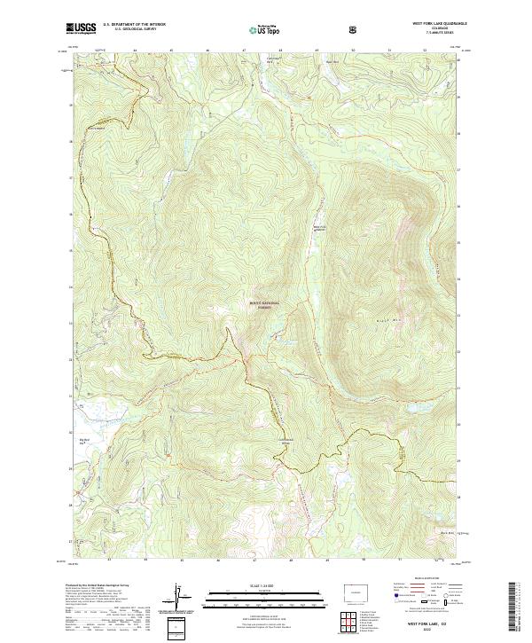 West Fork Lake, CO — USGS 7.5-minute topo (2022)