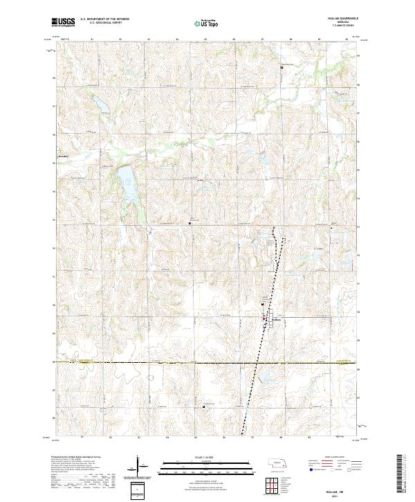Hallam, NE — USGS 7.5-minute topo (2021)