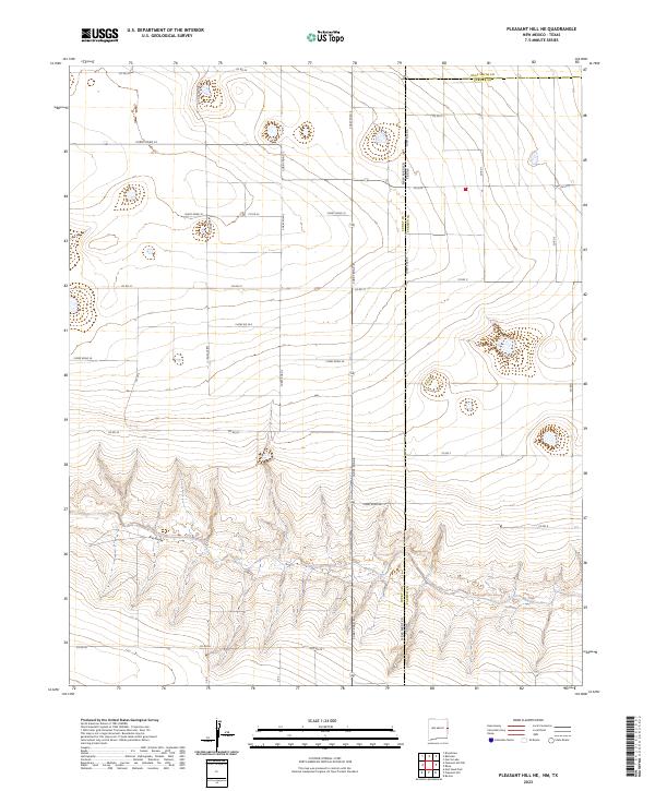 Pleasant Hill NE, NM-TX — USGS 7.5-minute topo (2023)