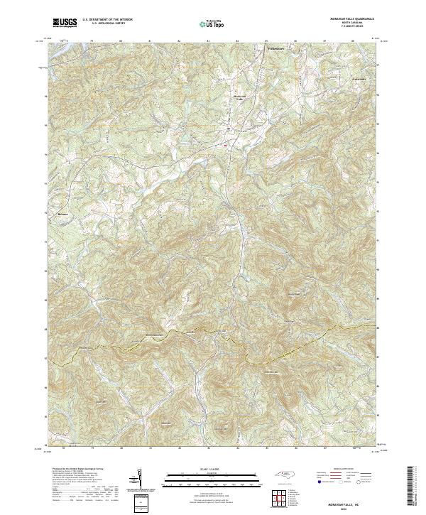Moravian Falls, NC — USGS 7.5-minute topo (2022)