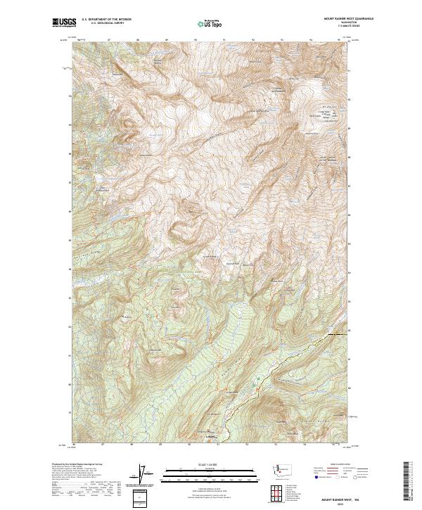 Mount Rainier West, WA — USGS 7.5-minute topo (2023)