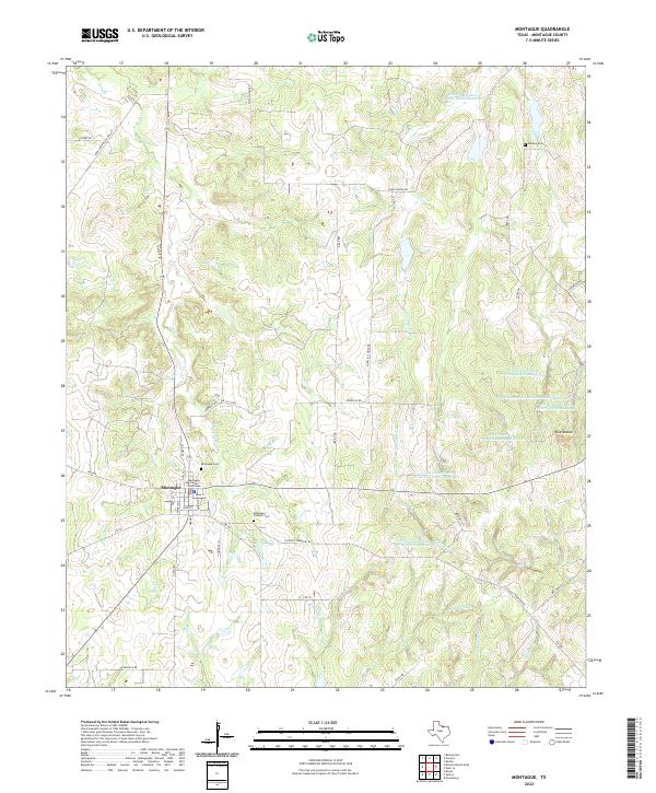 Montague, TX — USGS 7.5-minute topo (2022)