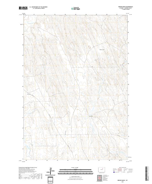 Brown Ranch, WY — USGS 7.5-minute topo (2021)