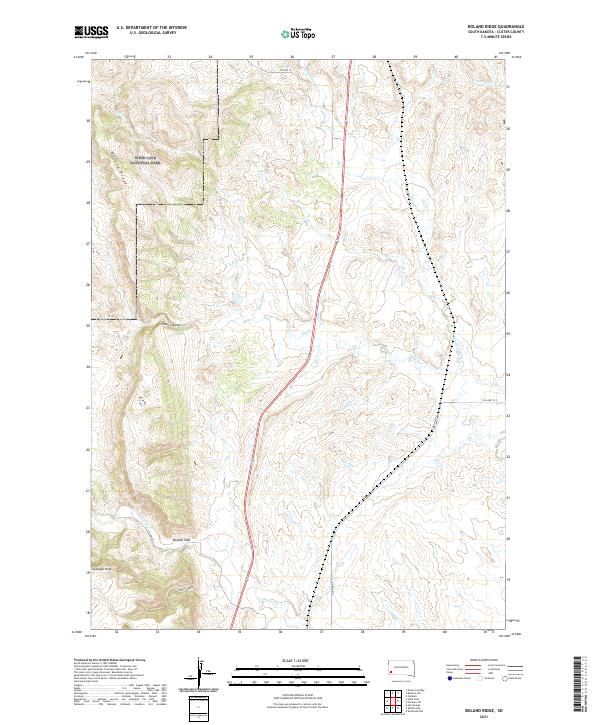 Boland Ridge, SD — USGS 7.5-minute topo (2021)