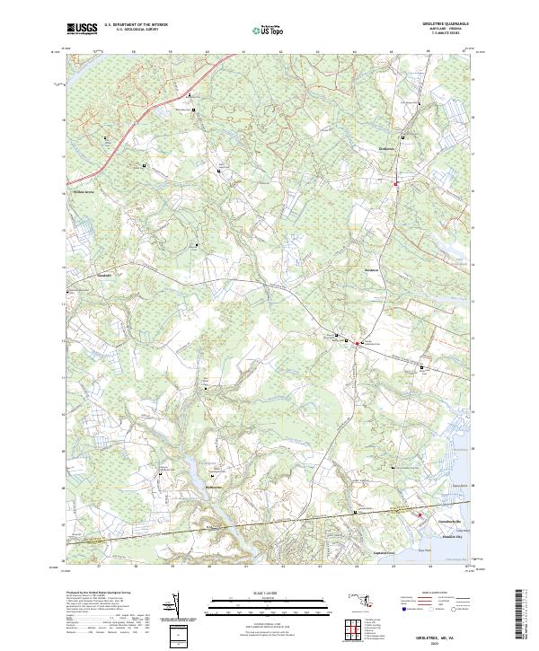 Girdletree, MD-VA — USGS 7.5-minute topo (2023)