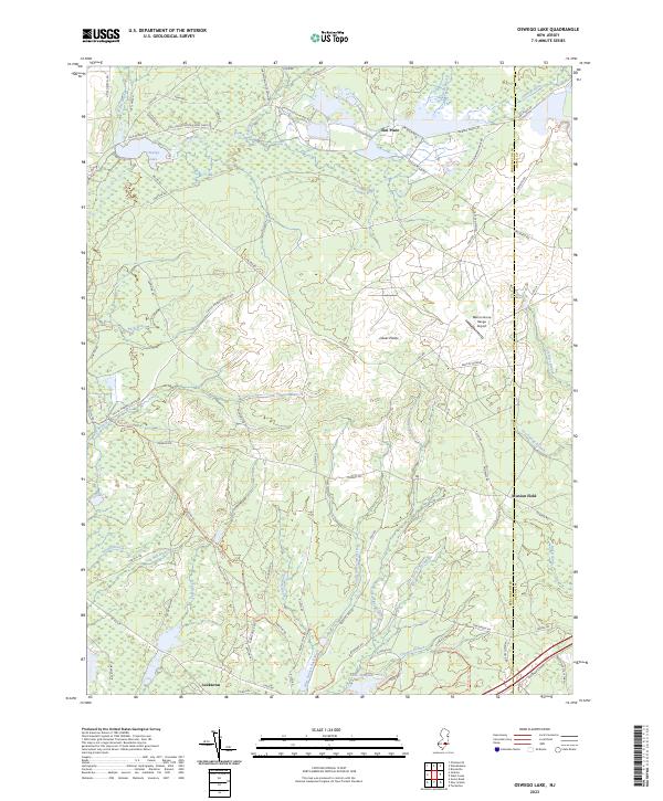 Oswego Lake, NJ — USGS 7.5-minute topo (2023)