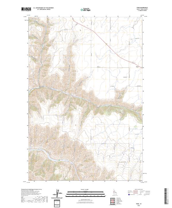 Fenn, ID — USGS 7.5-minute topo (2024)
