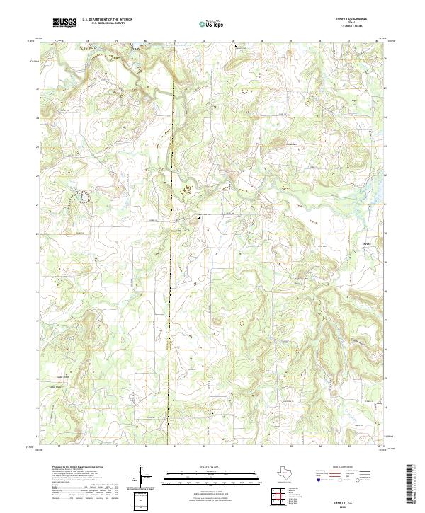 Thrifty, TX — USGS 7.5-minute topo (2022)
