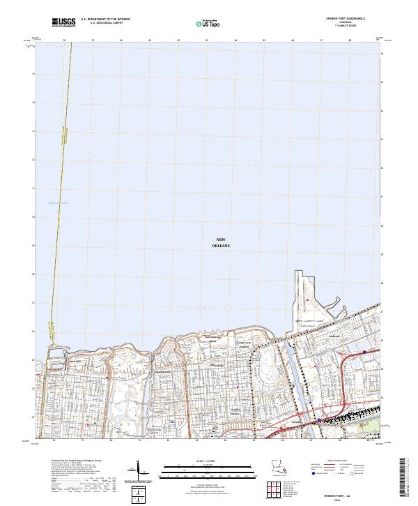 Spanish Fort, LA — USGS 7.5-minute topo (2024)