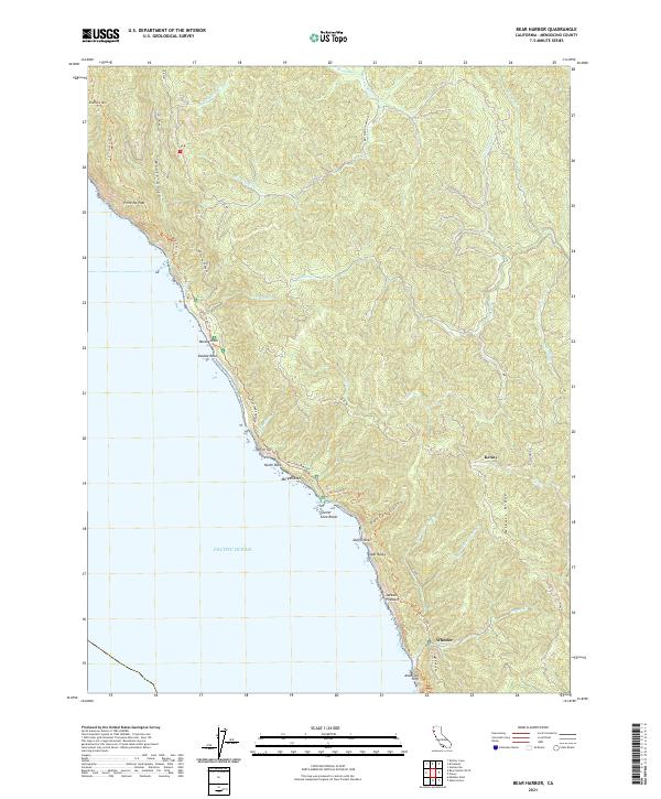 Bear Harbor, CA — USGS 7.5-minute topo (2021)