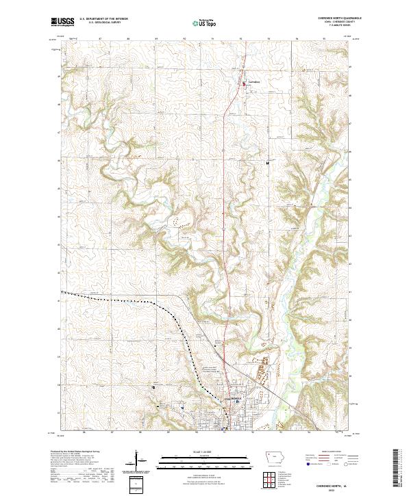 Cherokee North, IA — USGS 7.5-minute topo (2022)