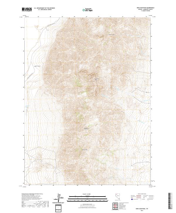 King Lear Peak, NV — USGS 7.5-minute topo (2021)