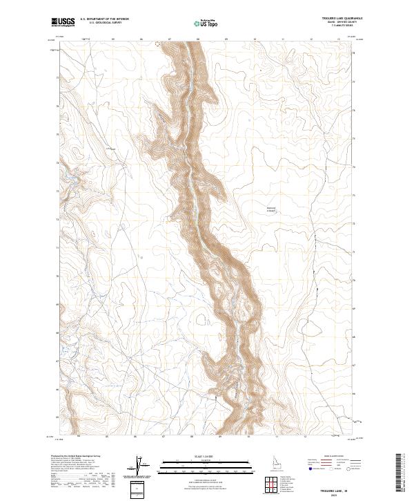 Triguero Lake, ID — USGS 7.5-minute topo (2023)