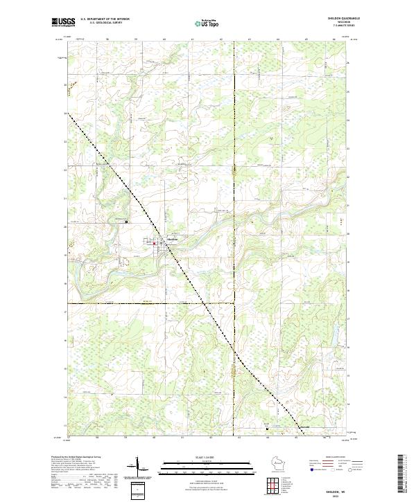 Sheldon, WI — USGS 7.5-minute topo (2022)