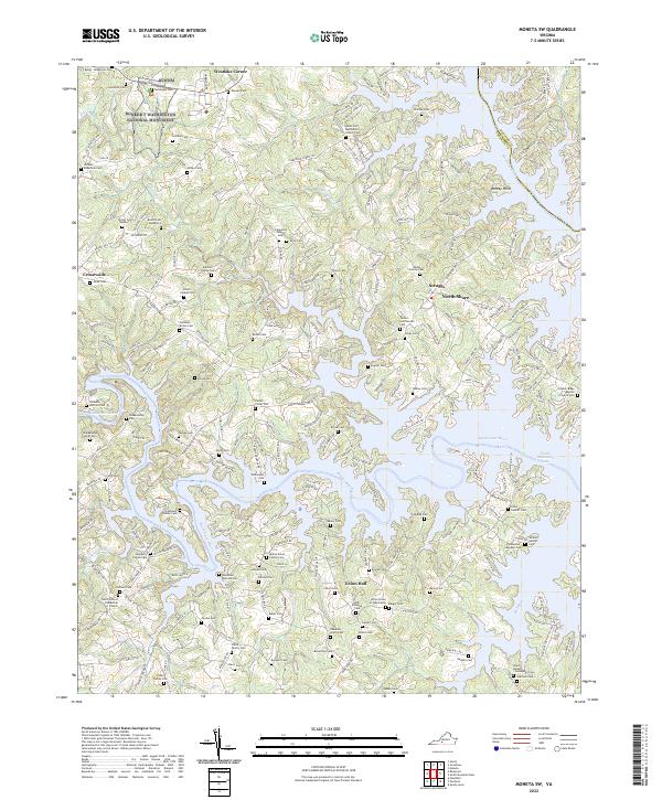Moneta SW, VA — USGS 7.5-minute topo (2022)