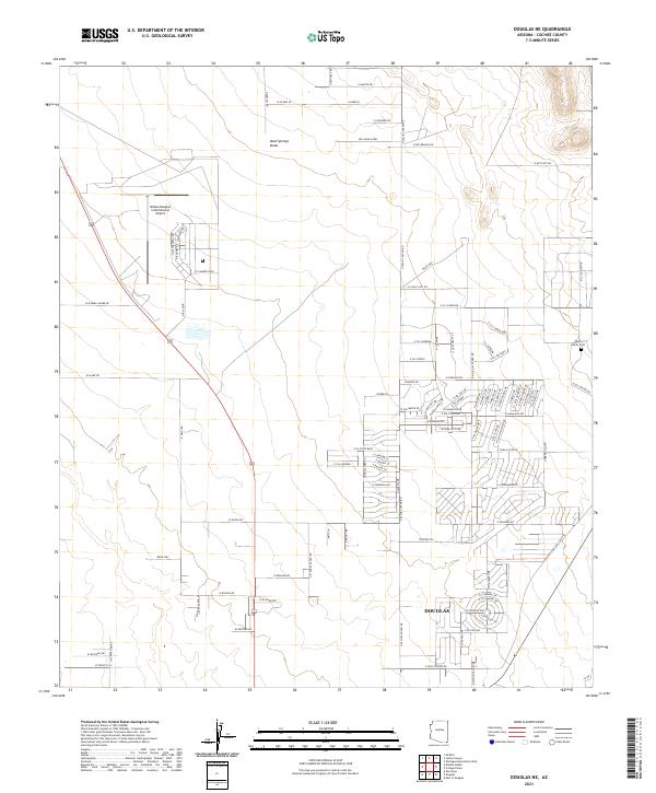 Douglas NE, AZ — USGS 7.5-minute topo (2021)