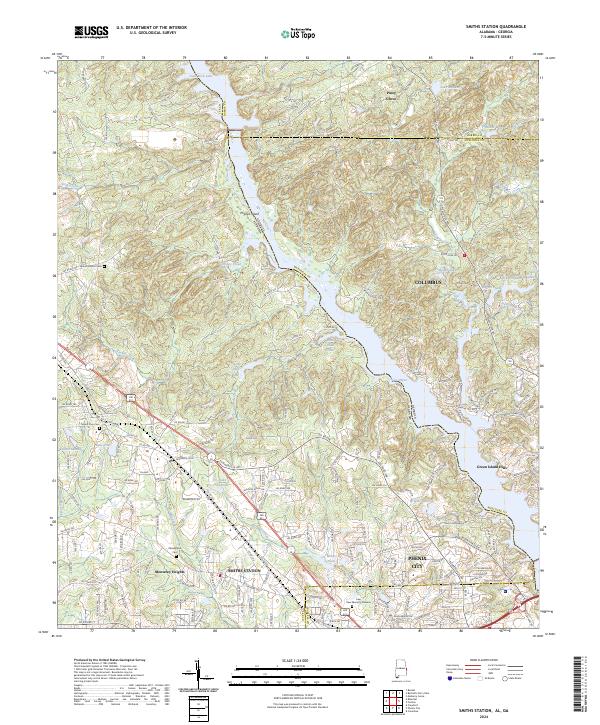 Smiths Station, AL-GA — USGS 7.5-minute topo (2024)