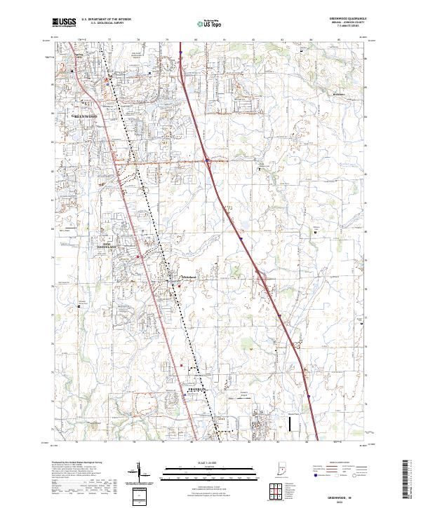 Greenwood, IN — USGS 7.5-minute topo (2022)