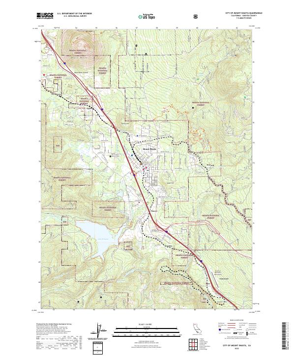 City of Mount Shasta, CA — USGS 7.5-minute topo (2022)