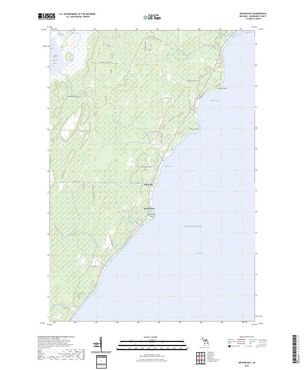 Arthur Bay, MI — USGS 7.5-minute topo (2023)