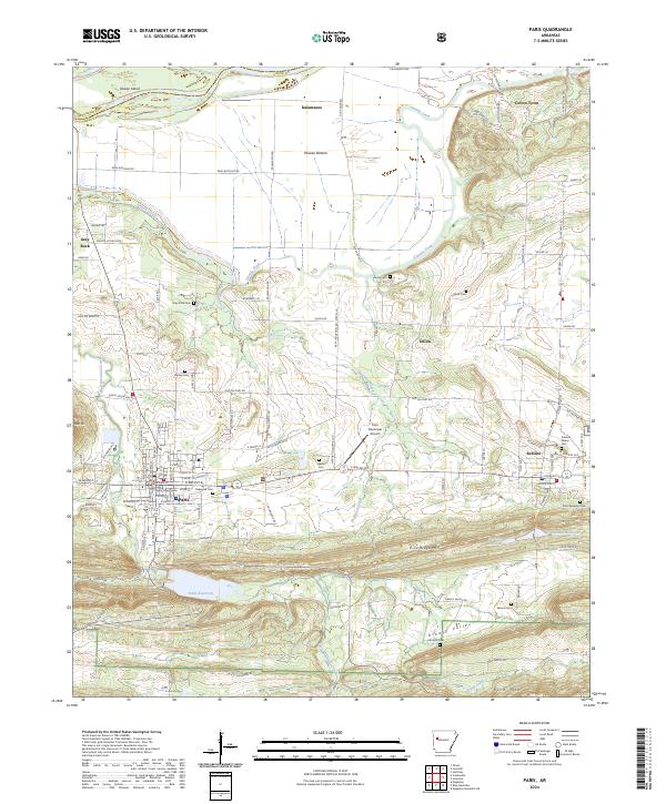 Paris, AR — USGS 7.5-minute topo (2024)