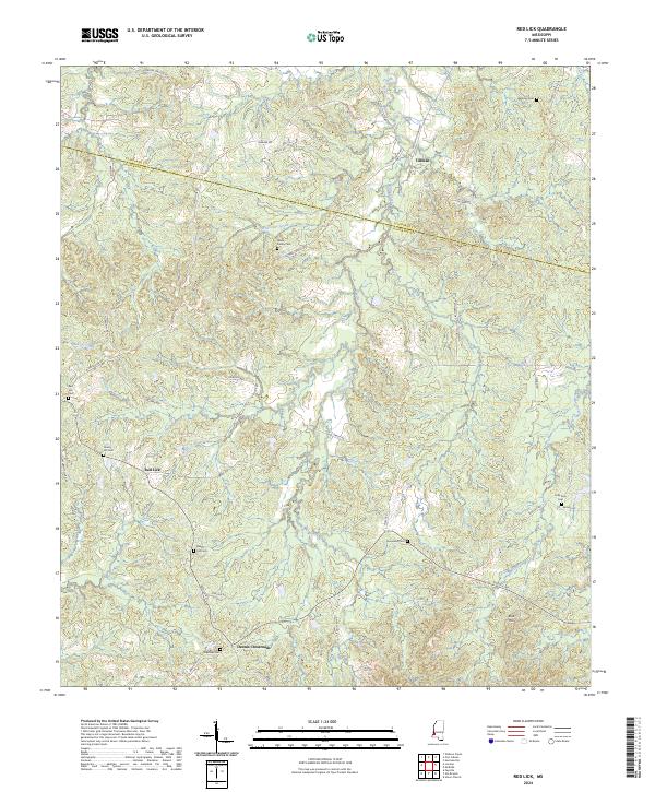 Red Lick, MS — USGS 7.5-minute topo (2024)