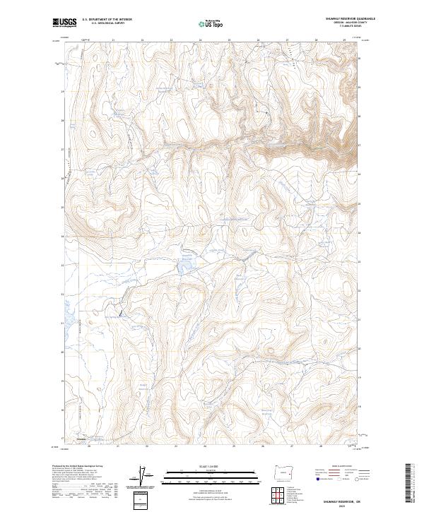 Shumway Reservoir, OR — USGS 7.5-minute topo (2023)