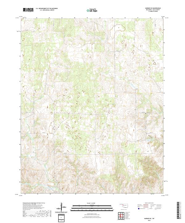 Harmon SE, OK — USGS 7.5-minute topo (2022)