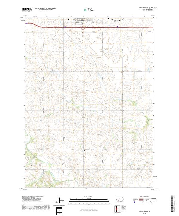 Stuart South, IA — USGS 7.5-minute topo (2022)