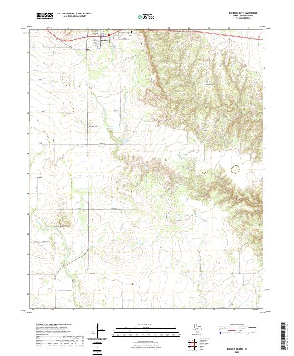 Dickens South, TX — USGS 7.5-minute topo (2022)
