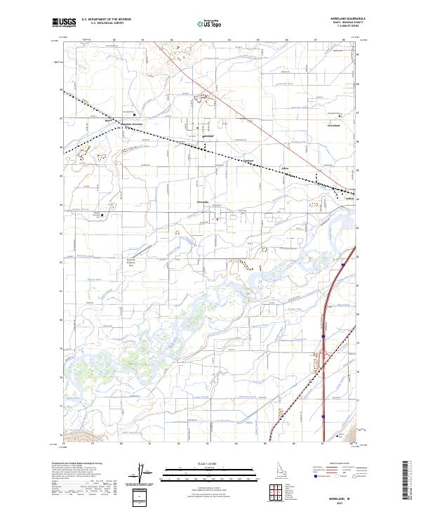Moreland, ID — USGS 7.5-minute topo (2023)