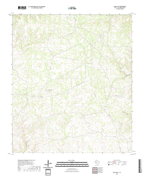Blue Hills, TX — USGS 7.5-minute topo (2022)