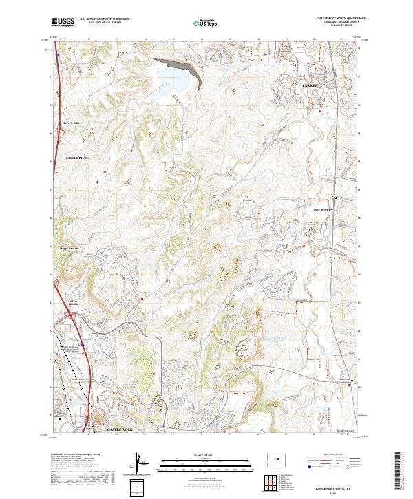 Castle Rock North, CO — USGS 7.5-minute topo (2022)