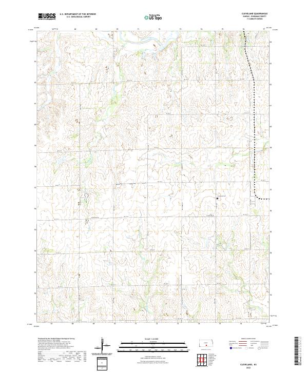 Cleveland, KS — USGS 7.5-minute topo (2022)
