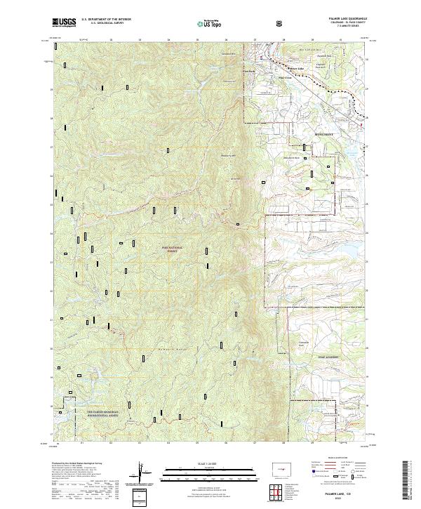Palmer Lake, CO — USGS 7.5-minute topo (2022)