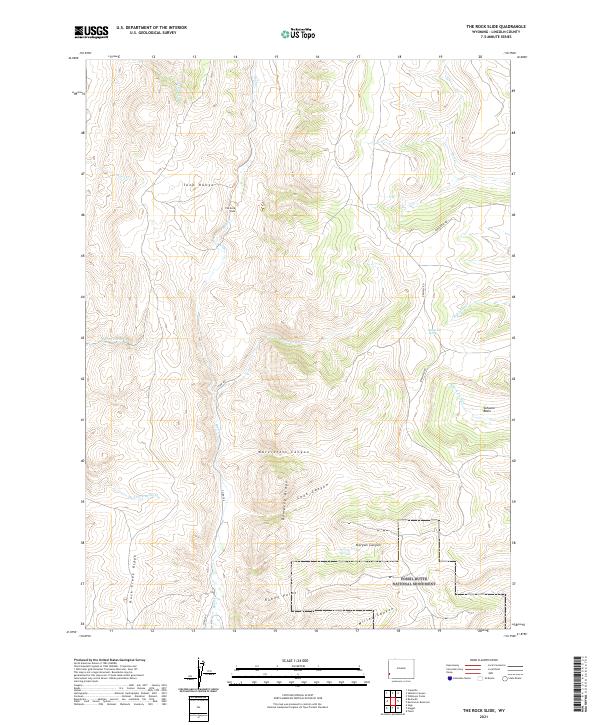 The Rock Slide, WY — USGS 7.5-minute topo (2021)