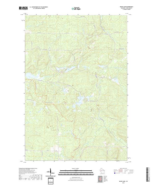 Bucks Lake, WI — USGS 7.5-minute topo (2022)