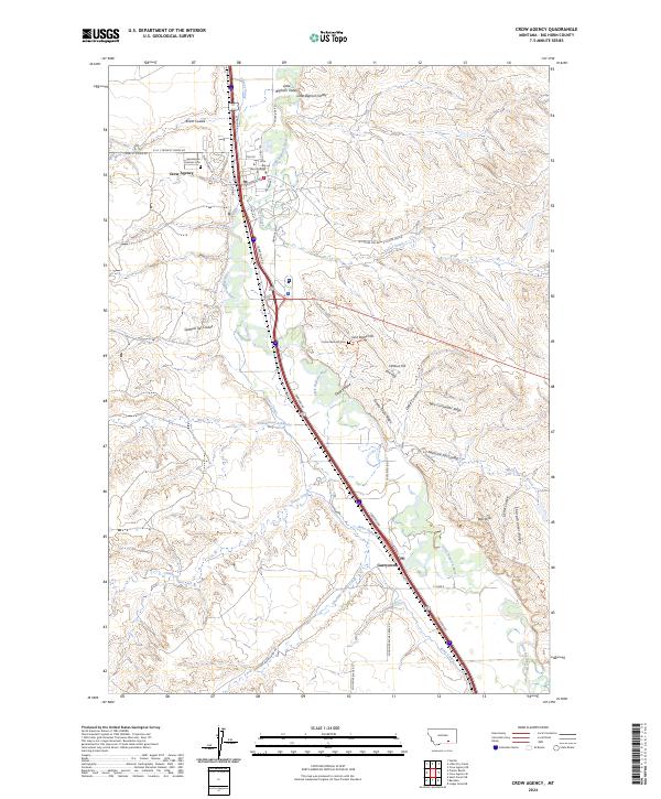 Crow Agency, MT — USGS 7.5-minute topo (2024)