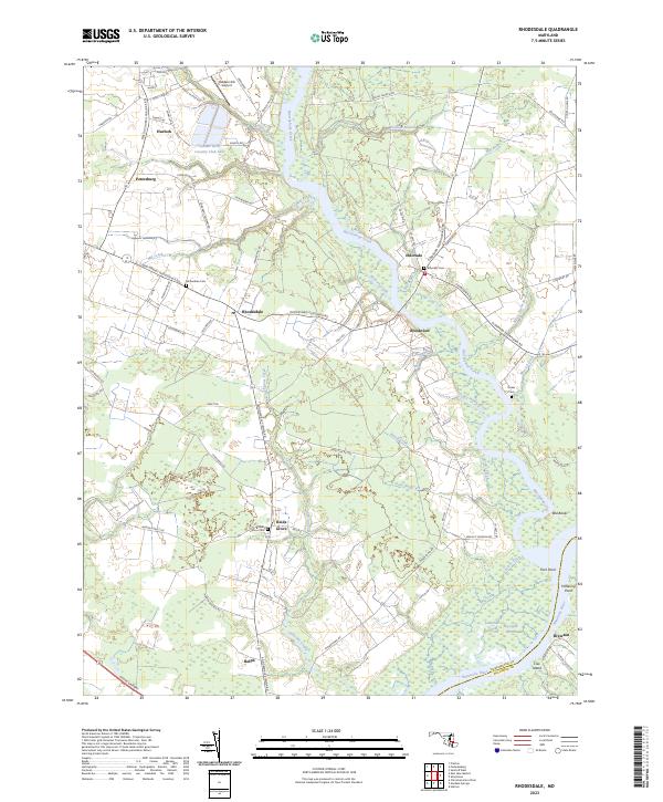 Rhodesdale, MD — USGS 7.5-minute topo (2023)