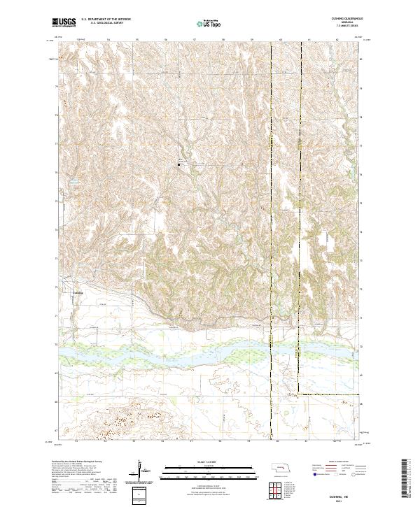 Cushing, NE — USGS 7.5-minute topo (2021)