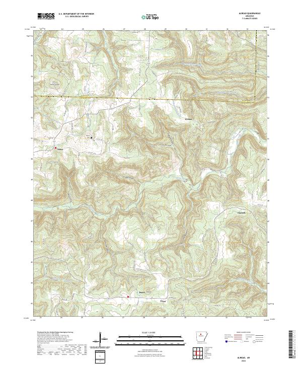 Alread, AR — USGS 7.5-minute topo (2024)