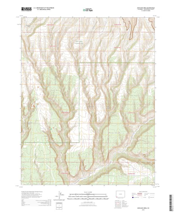 Moccasin Mesa, CO — USGS 7.5-minute topo (2026)