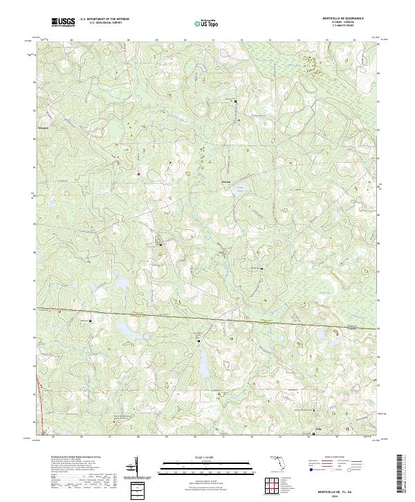Monticello NE, FL-GA — USGS 7.5-minute topo (2024)