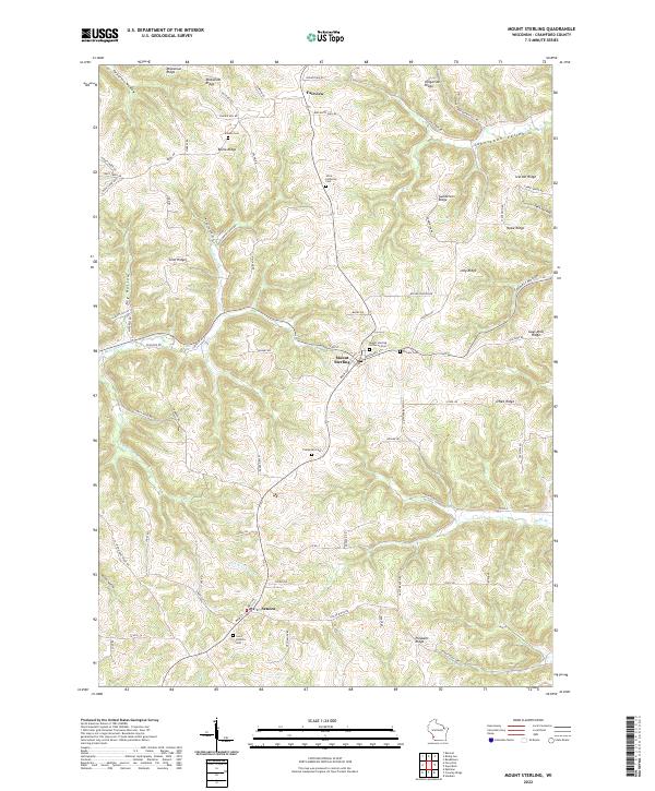 Mount Sterling, WI — USGS 7.5-minute topo (2022)