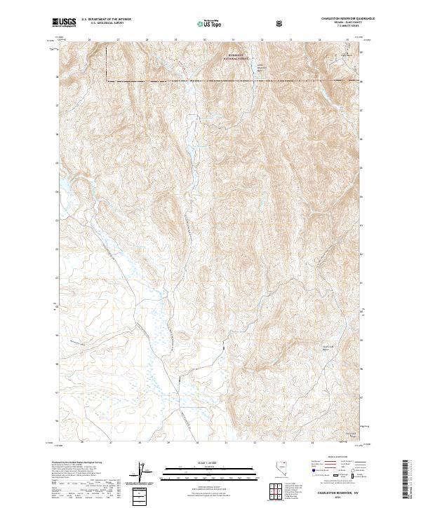 Charleston Reservoir, NV — USGS 7.5-minute topo (2021)