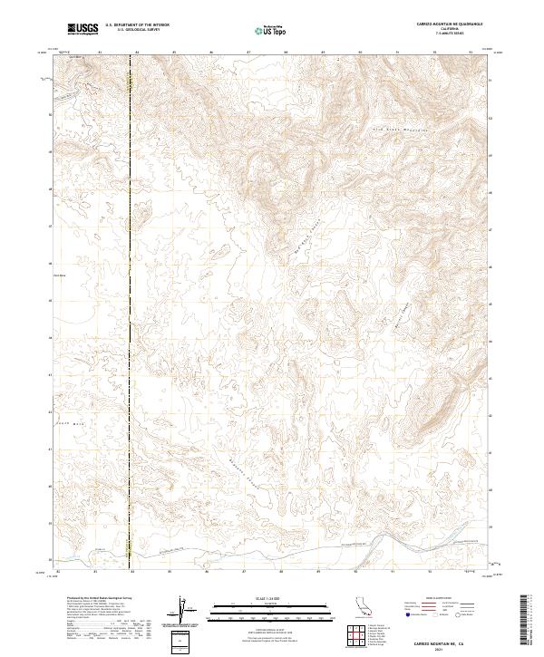Carrizo Mountain NE, CA — USGS 7.5-minute topo (2021)