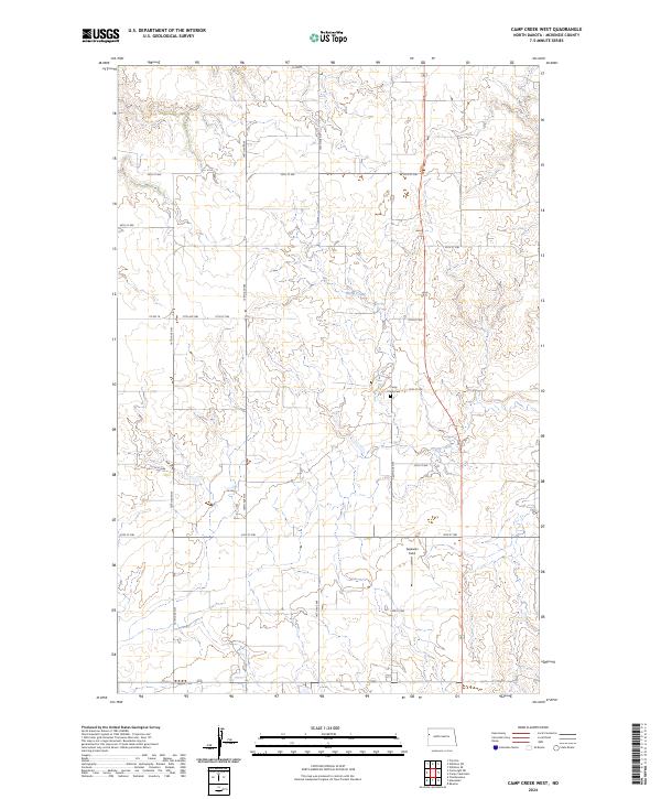 Camp Creek West, ND — USGS 7.5-minute topo (2024)